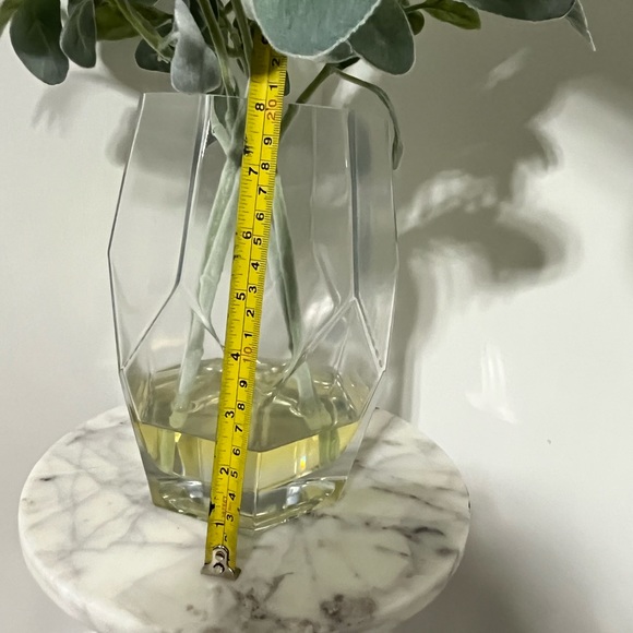 Leafy Velvet Faux Plant with Glass Vase - Picture 4 of 6